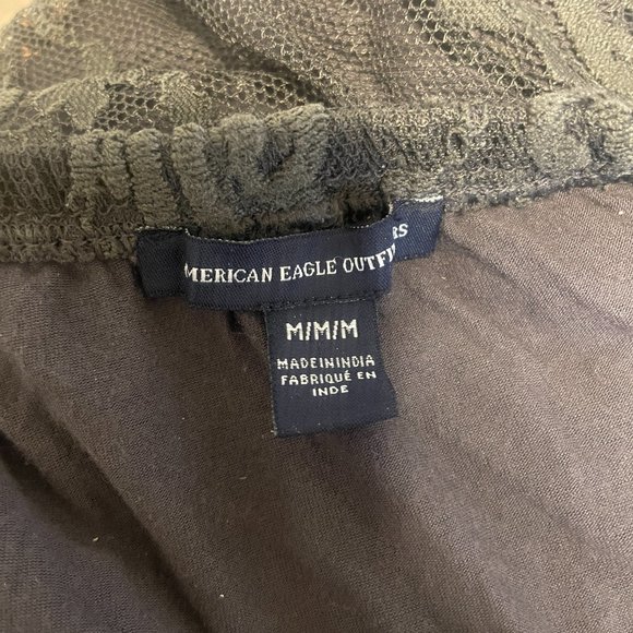 American Eagle Outfitters Grey Lace Off the Shoulder Top Size Medium Y2K - Picture 5 of 7